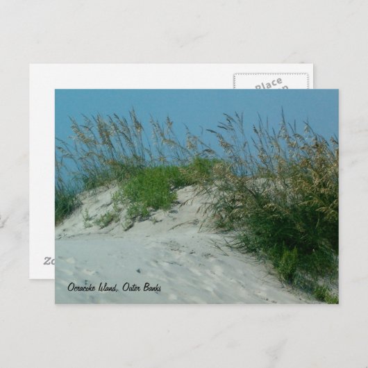 Voetafdrukken en Sand Dunes, Okracoke Island, NC Briefkaart (Voorkant / Achterkant)