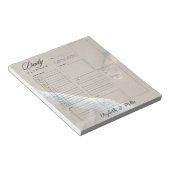 Voetafdrukken gepersonaliseerde dagelijkse planner notitieblok (Schuin)