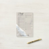 Voetafdrukken gepersonaliseerde dagelijkse planner post-it® notes (Op bureau)