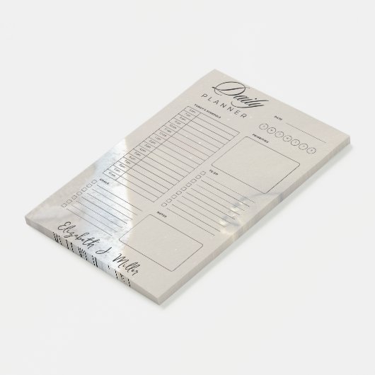 Voetafdrukken gepersonaliseerde dagelijkse planner post-it® notes (Schuin)
