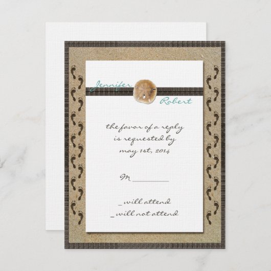 Voetafdrukken in de Sand Response Kaart (Voorkant / Achterkant)