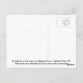 Voetafdrukken in de sneeuw. briefkaart (Achterkant)