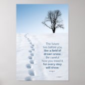 Voetafdrukken in de sneeuwkunst van het Poster (Voorkant)