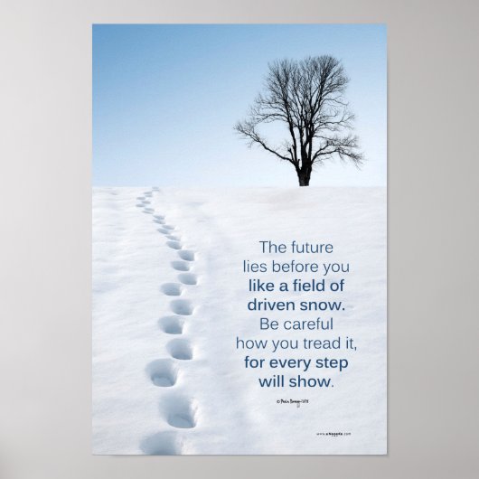 Voetafdrukken in de sneeuwkunst van het Poster (Voorkant)