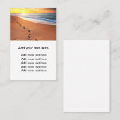 Voetafdrukken in de Visitekaartjes van het zandthe (Voorkant / Achterkant)