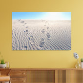 Voetafdrukken in de woestijn canvas afdruk (Insitu (Woonkamer))