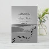 Voetafdrukken in de Zand Baby Douche Uitnodigingen (Staand voorkant)