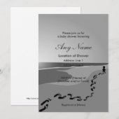 Voetafdrukken in de Zand Baby Douche Uitnodigingen (Voorkant / Achterkant)