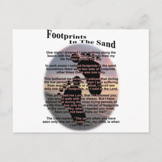 Voetafdrukken in de zand briefkaart