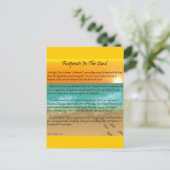 Voetafdrukken in de zand briefkaart (Staand voorkant)