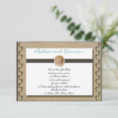 Voetafdrukken in de zand-bruiloft-repetitie kaart (Staand voorkant)