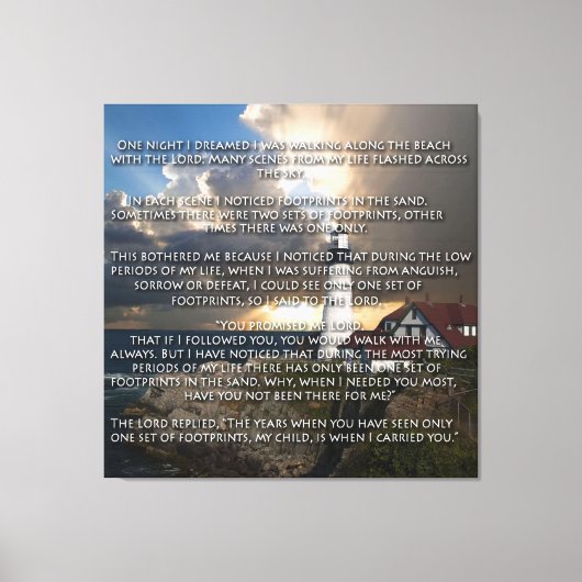 Voetafdrukken in de zand canvas afdruk (Voorkant)