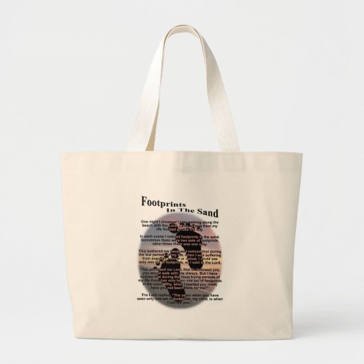 Voetafdrukken in de zand grote tote bag (Voorkant)