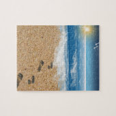 Voetafdrukken in de zand legpuzzel (Horizontaal)