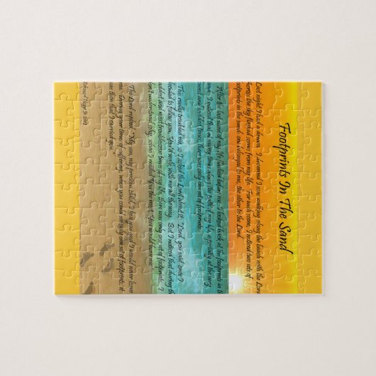 Voetafdrukken in de zand legpuzzel (Horizontaal)