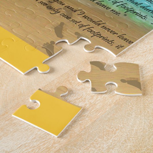 Voetafdrukken in de zand legpuzzel (Zijkant)