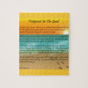 Voetafdrukken in de zand legpuzzel