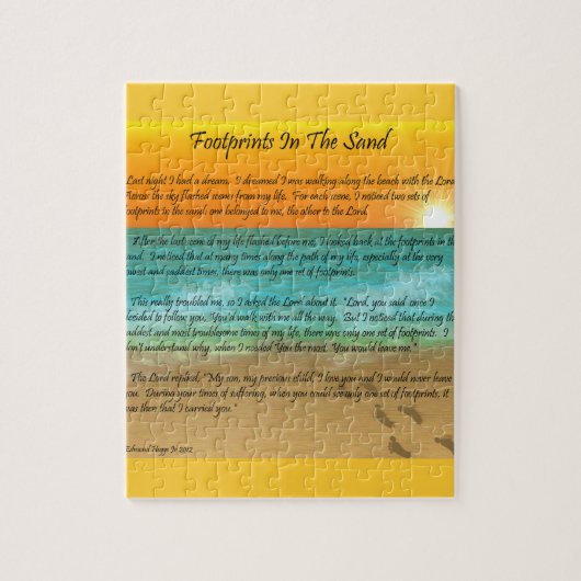 Voetafdrukken in de zand legpuzzel (Verticaal)