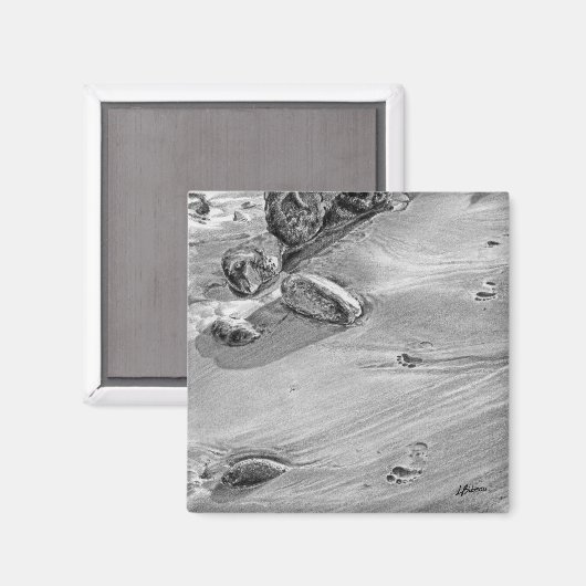 Voetafdrukken in de zand magneet (Voorkant / Achterkant)