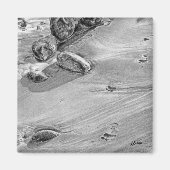 Voetafdrukken in de zand magneet (Voorkant)