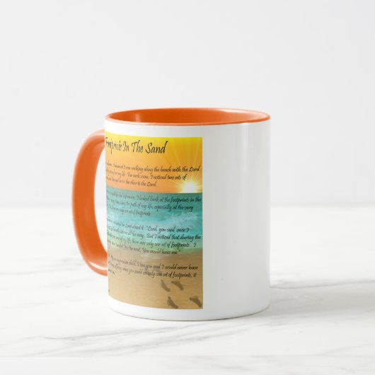 Voetafdrukken in de zand mok (Voorkant links)