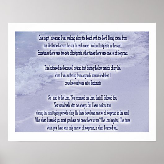 Voetafdrukken in de zand poster (Voorkant)