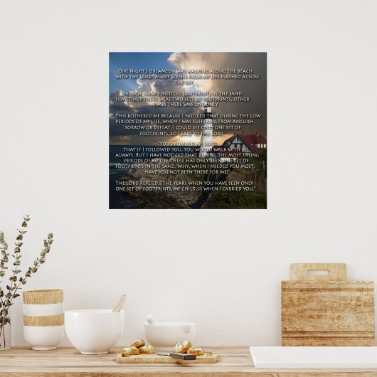 Voetafdrukken in de zand poster (Keuken)