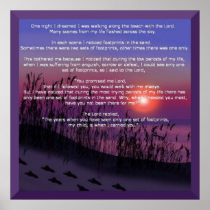 Voetafdrukken in de zand poster