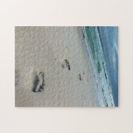 Voetafdrukken in de zand - Puzzle Legpuzzel (Horizontaal)