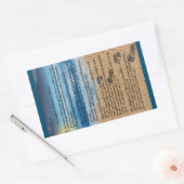 Voetafdrukken in de zand rechthoekige sticker (Envelop)