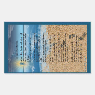 Voetafdrukken in de zand rechthoekige sticker