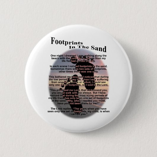 Voetafdrukken in de zand ronde button 5,7 cm (Voorkant)