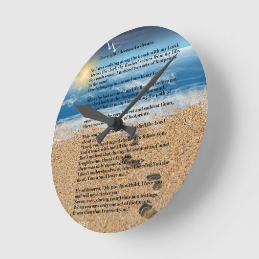 Voetafdrukken in de zand ronde klok (Hoek)