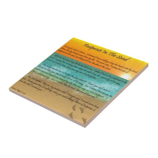 Voetafdrukken in de zand tegeltje (Zijkant)