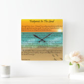 Voetafdrukken in de zand vierkante klok (Huis)