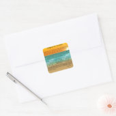 Voetafdrukken in de zand vierkante sticker (Envelop)