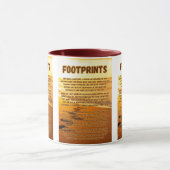 Voetafdrukken in de Zandgebed afbeelding Two-Tone Mok (Midden)