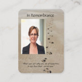 Voetafdrukken in de Zandgedicht Pocket Keepsake Visitekaartje (Voorkant)