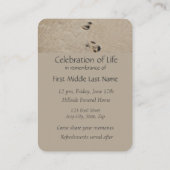 Voetafdrukken in de Zandgedicht Pocket Keepsake Visitekaartje (Achterkant)