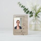 Voetafdrukken in de Zandgedicht Pocket Keepsake Visitekaartje (Staand voorkant)