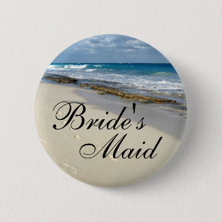 voetafdrukken in de zandknopen ronde button 5,7 cm