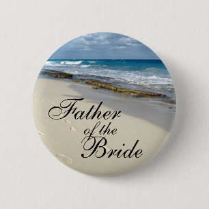 voetafdrukken in de zandknopen ronde button 5,7 cm