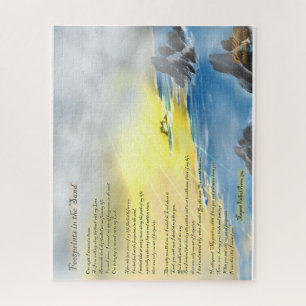 Voetafdrukken in de zandpuzzel legpuzzel