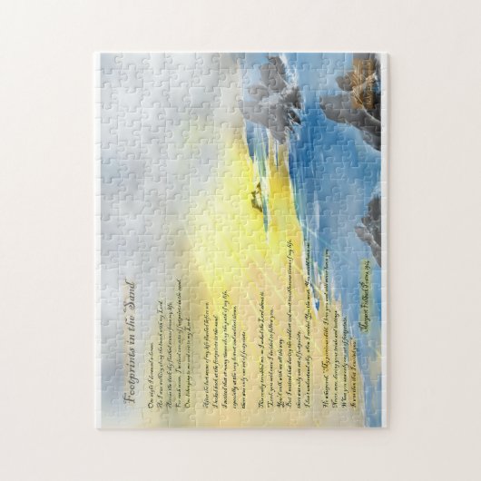 Voetafdrukken in de zandpuzzel legpuzzel (Verticaal)