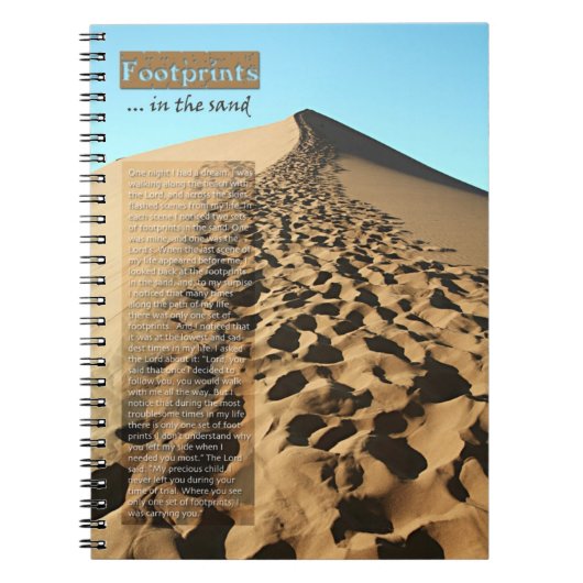 Voetafdrukken in het Sand Journal Notitieboek (Voorkant)
