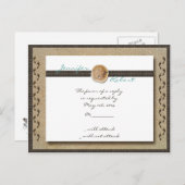 Voetafdrukken in het Sand RSVP-Briefkaart Uitnodiging Briefkaart (Voorkant / Achterkant)