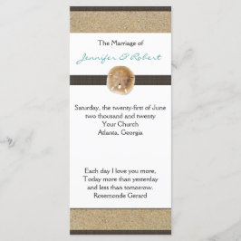 Voetafdrukken in het Sand Wedding Program Programmakaart