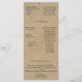 Voetafdrukken in het Sand Wedding Program Programmakaart (Achterkant)