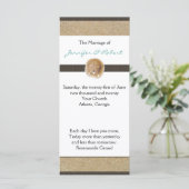 Voetafdrukken in het Sand Wedding Program Programmakaart (Staand voorkant)