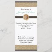 Voetafdrukken in het Sand Wedding Program Programmakaart (Voorkant)